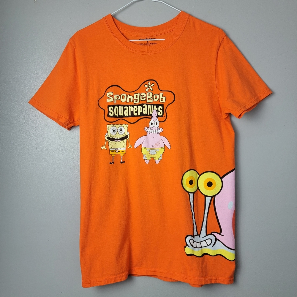 Orange Unisex Cotton T-shirt Nickelodeon SpongeBob Squarepants Krusty Crab Sz S